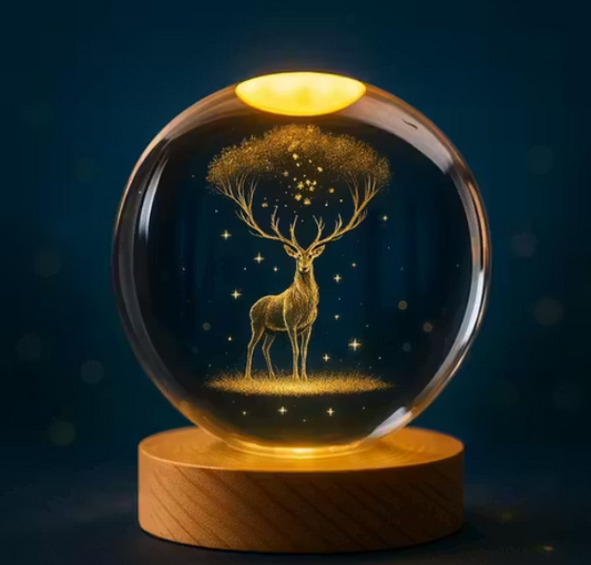 Glass Lamp 3D Crystal Ball Night Lamp