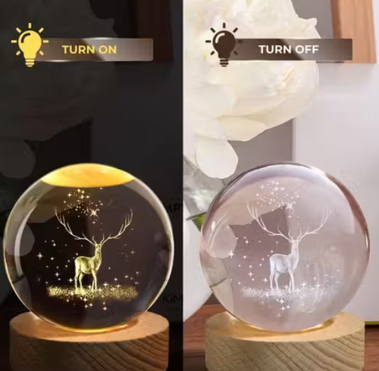 Glass Lamp 3D Crystal Ball Night Lamp
